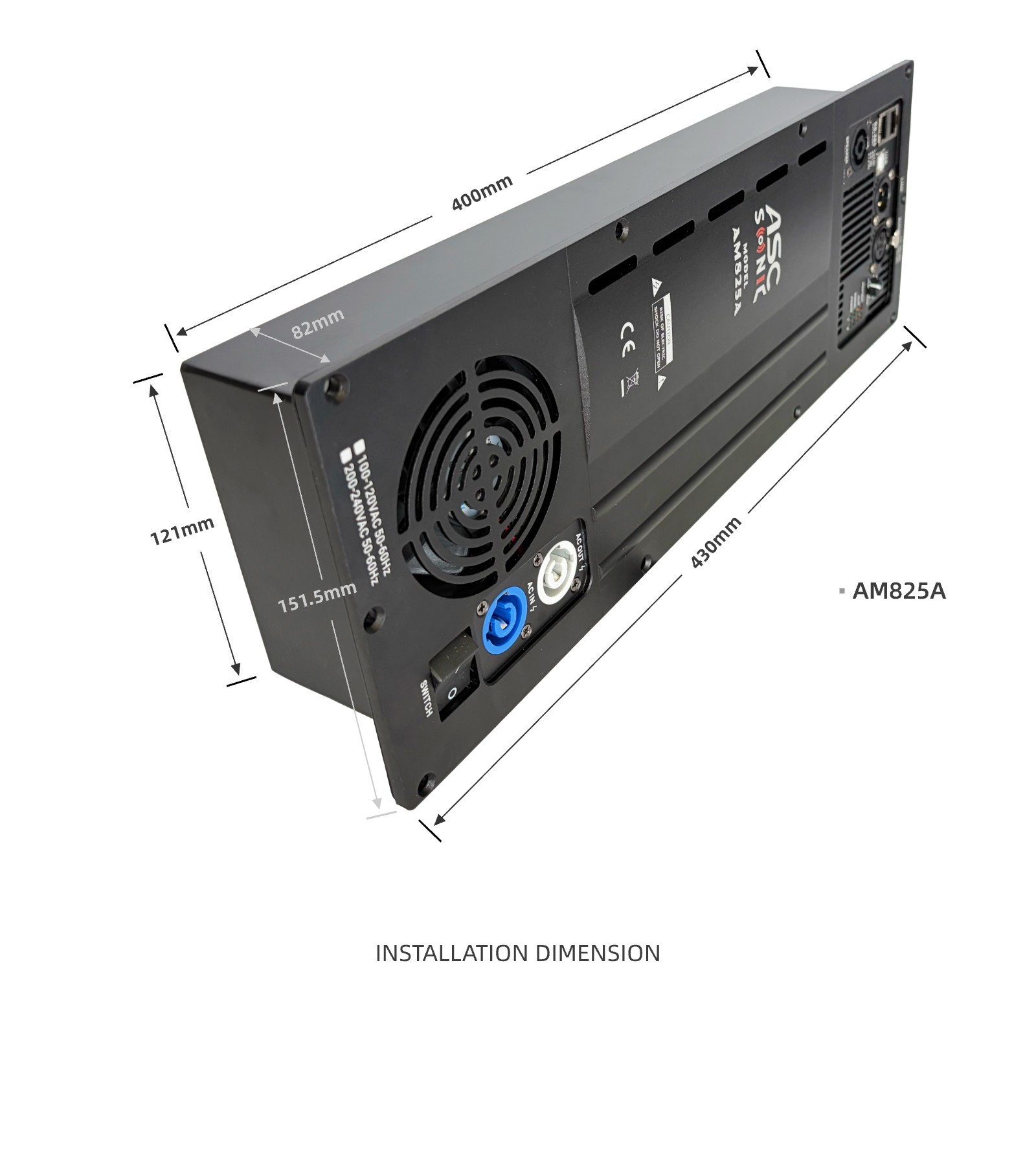 AM825A 800W 250W Bi-Amped Class D Plate Amplifier 2 Channel DSP Power Module (1) AM825A 800W 250W Bi-Amped Class D Plate Amplifier 2 Channel DSP Power Module (1)