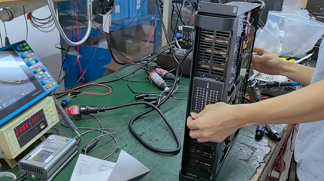 line array speaker cabinet production and driver installation process