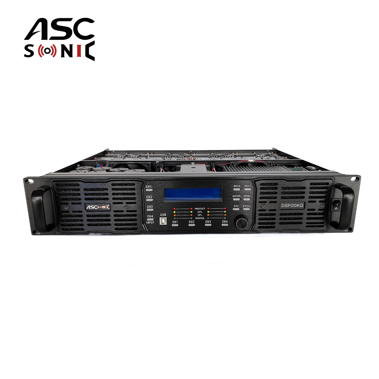 DSP20KQ 4 Channel Class D DSP Subwoofer Amplifier 20000W With Ethernet Control