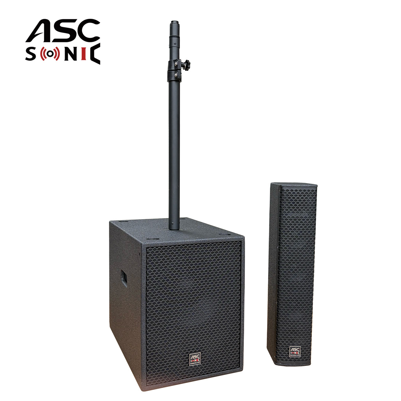 CL45 & CL12A 4x4.5 Inch Self-Powered Compact Column PA Audio Speaker System