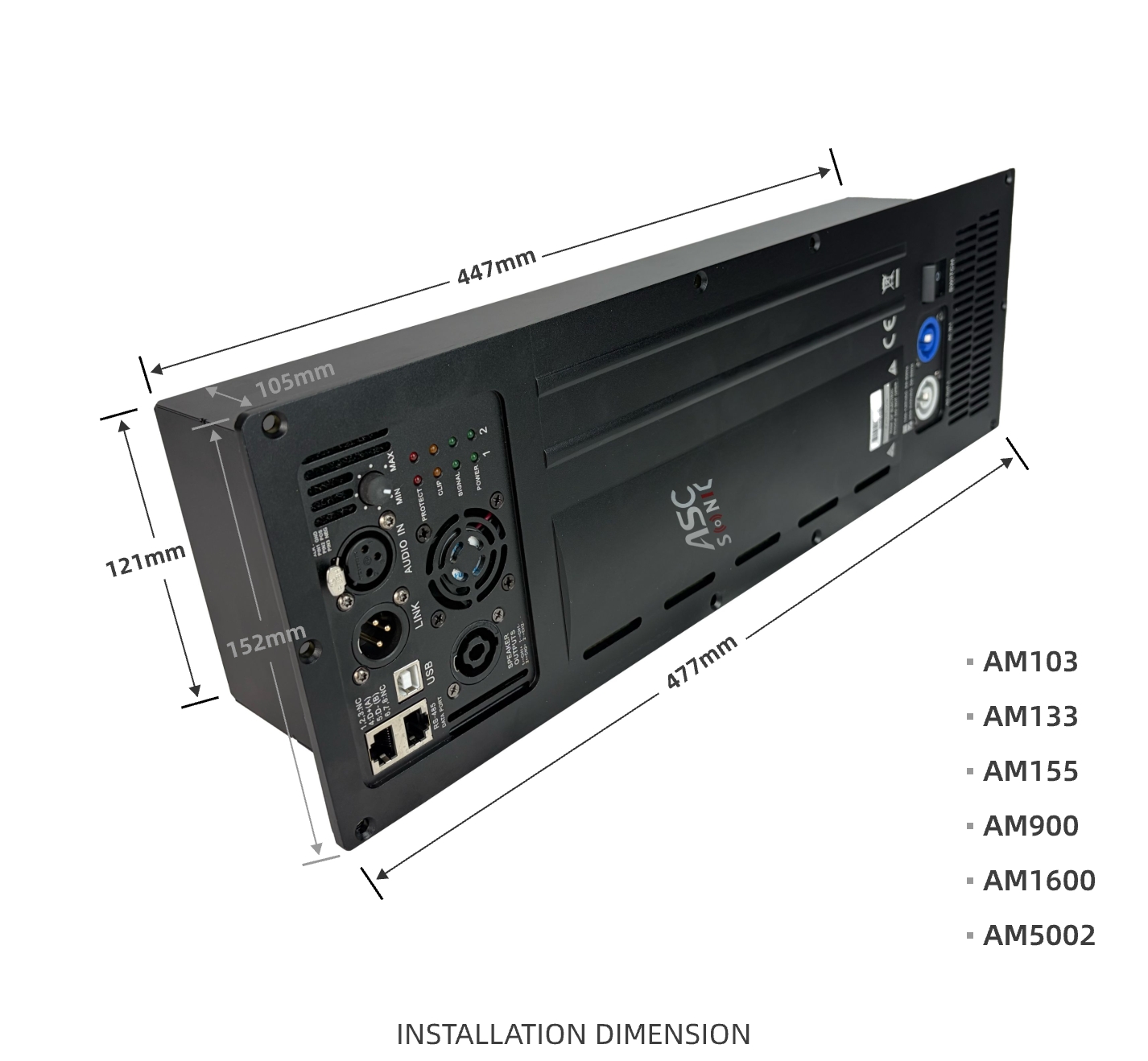 plate amplifier module dimension
