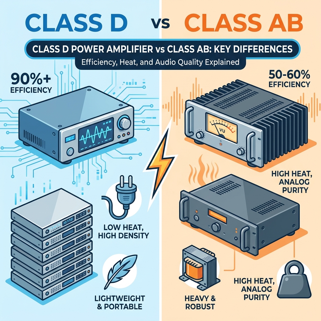 Class D Power Amplifier vs Class AB: Key Differences