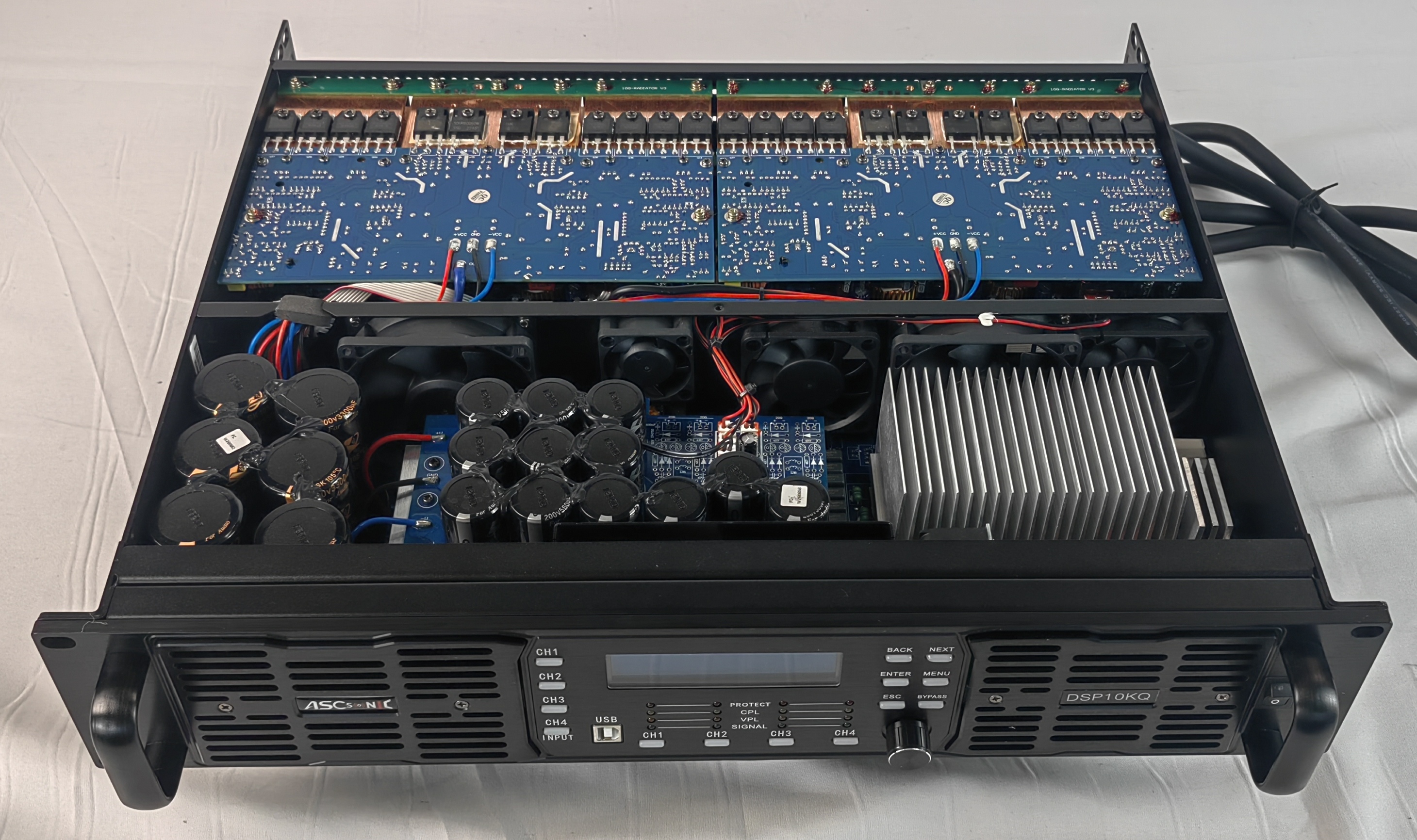 DSP10KQ-PFC 4 Channel 10000W Professional Digital DSP Power Amplifier with Active PFC