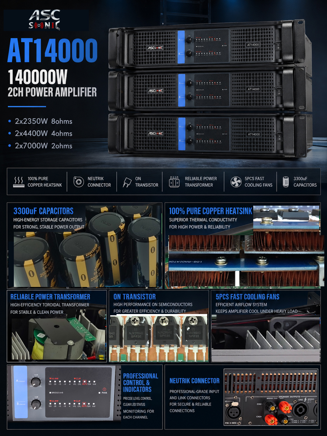 AT14000 2CH power amplifier