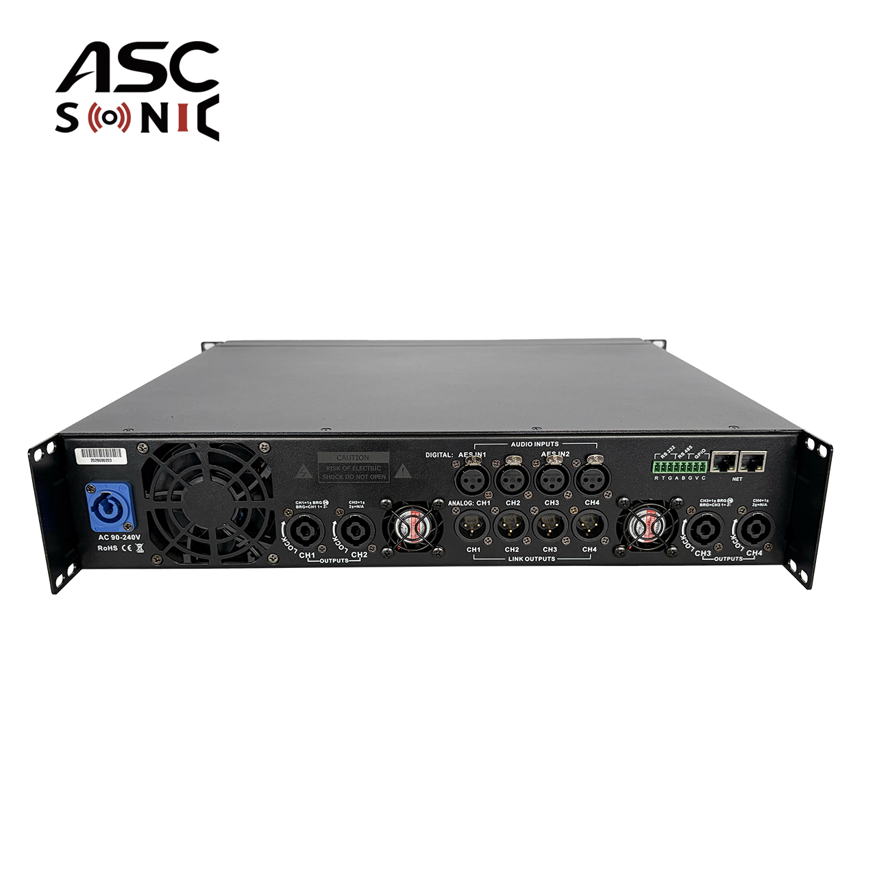 DN18KQ 4 Channel Class D Digital Dante Pro Audio Amplifier with Touch Screen