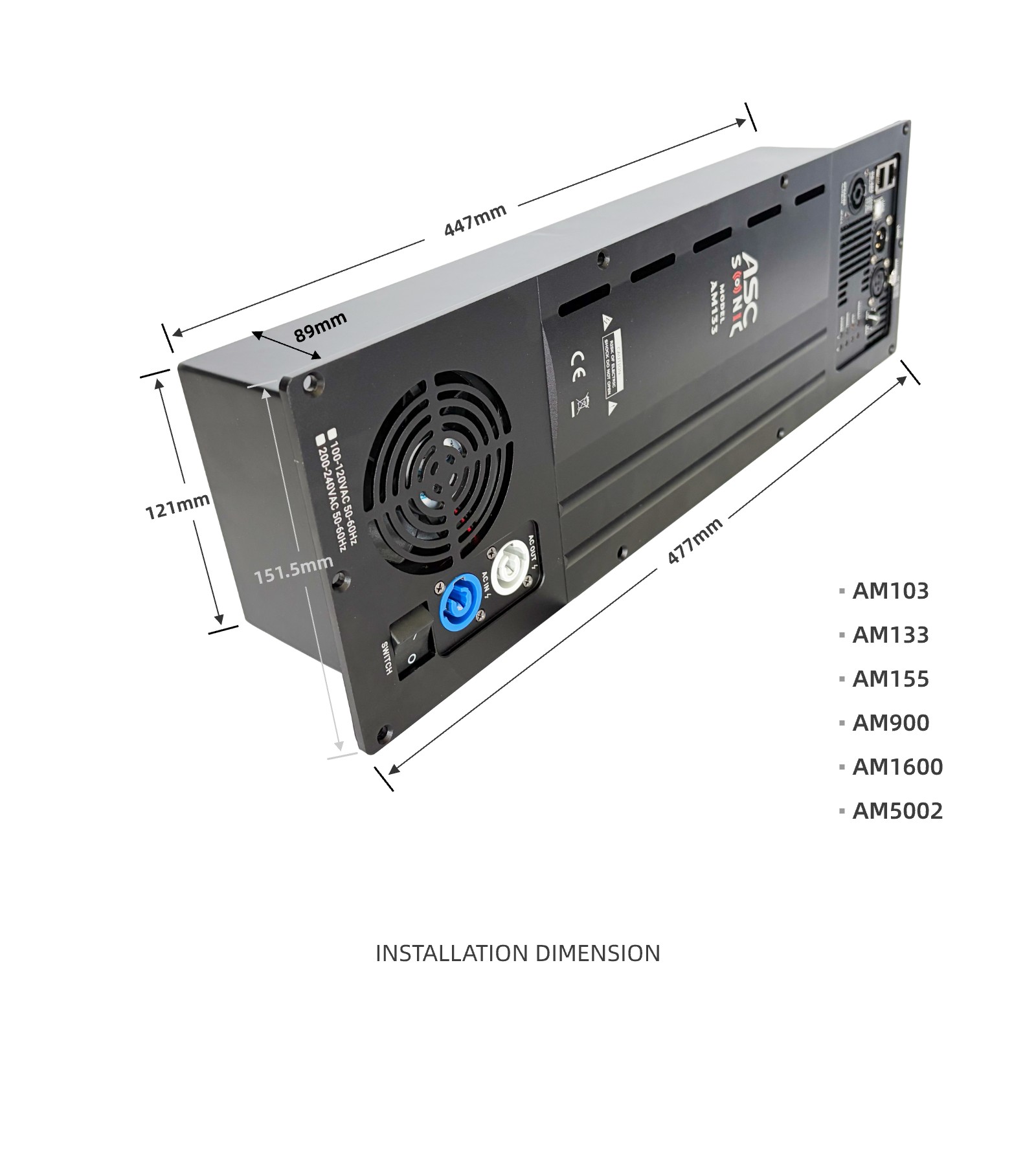 AM155 Module de puissance amplificateur &agrave; plaque DSP 2 canaux 1500 W